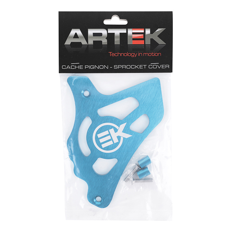 Cache pignon 50 à boîte Artek pour Minarelli 50 AM6, Beta 50 RR, Rieju 50 MRT, Sherco 50 SM-R, SE-R alu CNC bleu - vue 5