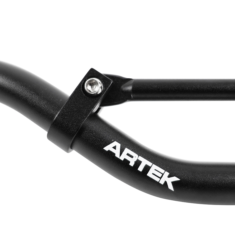 Guidon Artek 50 à boîte pour Beta 50 RR - Rieju 50 MRT - Sherco 50 SM-R - Gilera 50 SMT - Derbi 50 Senda (Ø 22,2 mm - L 800 mm - H 72 mm - Acier noir) - vue 6