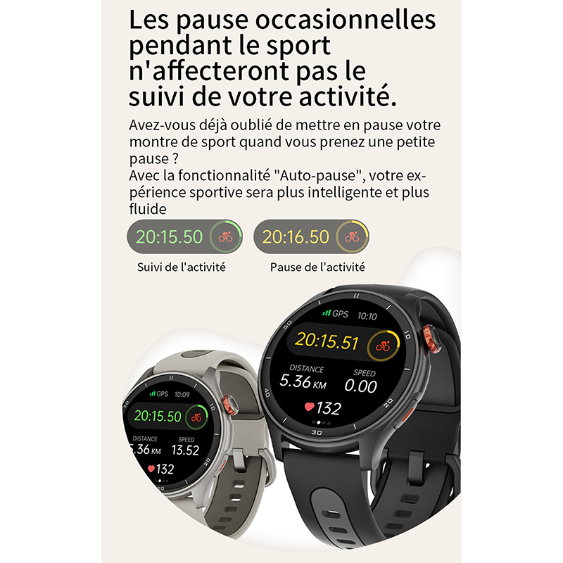 Montre GPS iGPSPORT LW10 noir - Compteur, calories, fréquence cardiaque, sommeil, notifications - vue 4