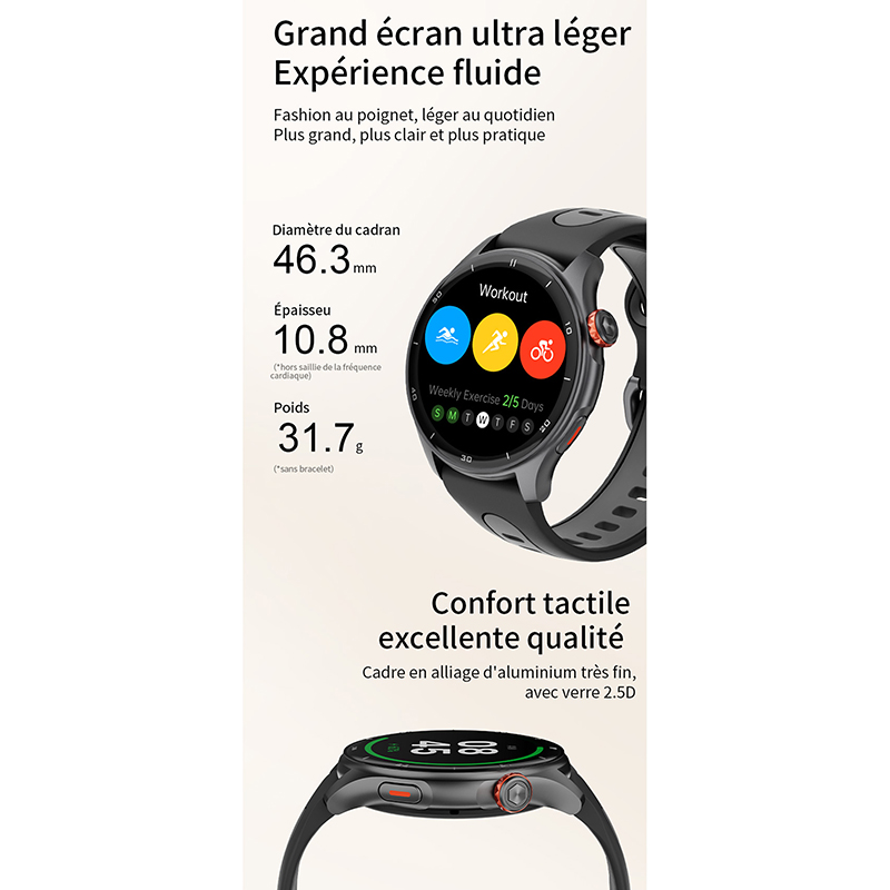 Montre GPS iGPSPORT LW10 noir - Compteur, calories, fréquence cardiaque, sommeil, notifications - vue 6