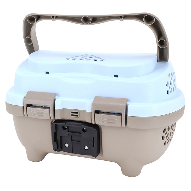 Panier avant plastique P2R transportable marron-bleu ciel compatible VAE - e-bike poids max 5 kg - vue 4