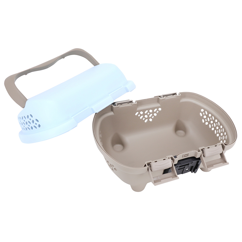 Panier avant plastique P2R transportable marron-bleu ciel compatible VAE - e-bike poids max 5 kg - vue 6