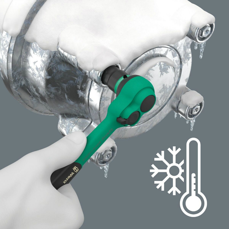 Cliquet Wera 8100 SB Zyklop Comfort 3-8 métrique avec douilles et rallonge (16 pièces) - vue 6