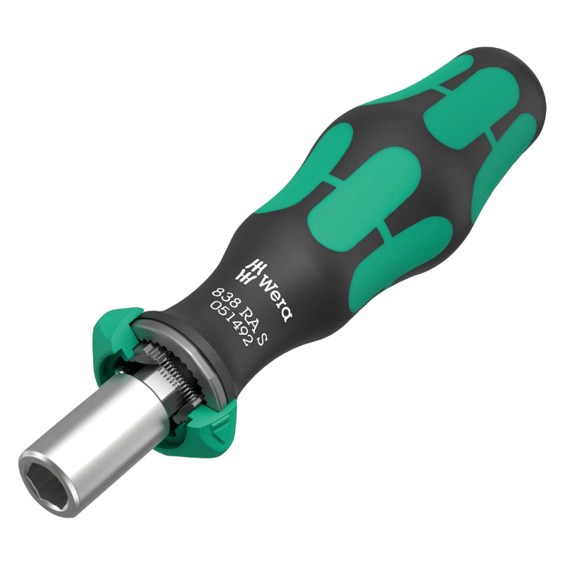 Tournevis porte-embout Wera 838 RA-S 1-4 avec embouts vissage noir-vert fonction cliquet - Set 14 pièces - vue 2