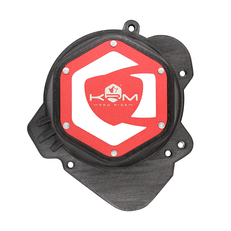 Carter allumage 50 à boîte KRM Pro Ride pour Derbi 50 Senda 2006+, GPR 2006+, Gilera 50 SMT, Aprilia 50 RS4, RX, SX noir-rouge - vue 2