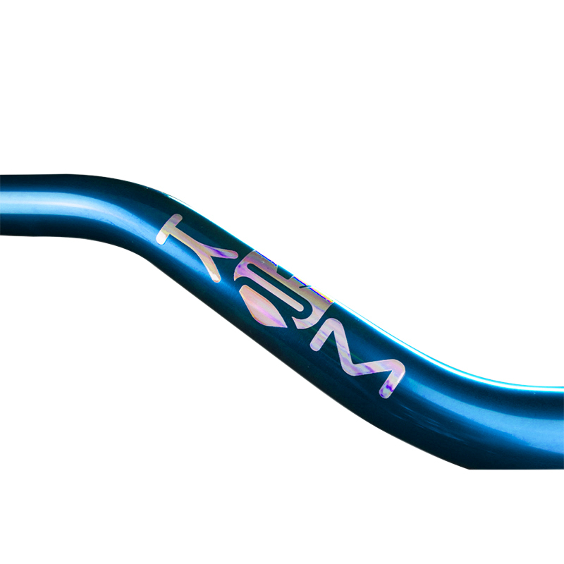 Guidon KRM Pro Ride Oversize 28,6 mm Aluminium Bleu avec Mousse et Logo Holographique - vue 6