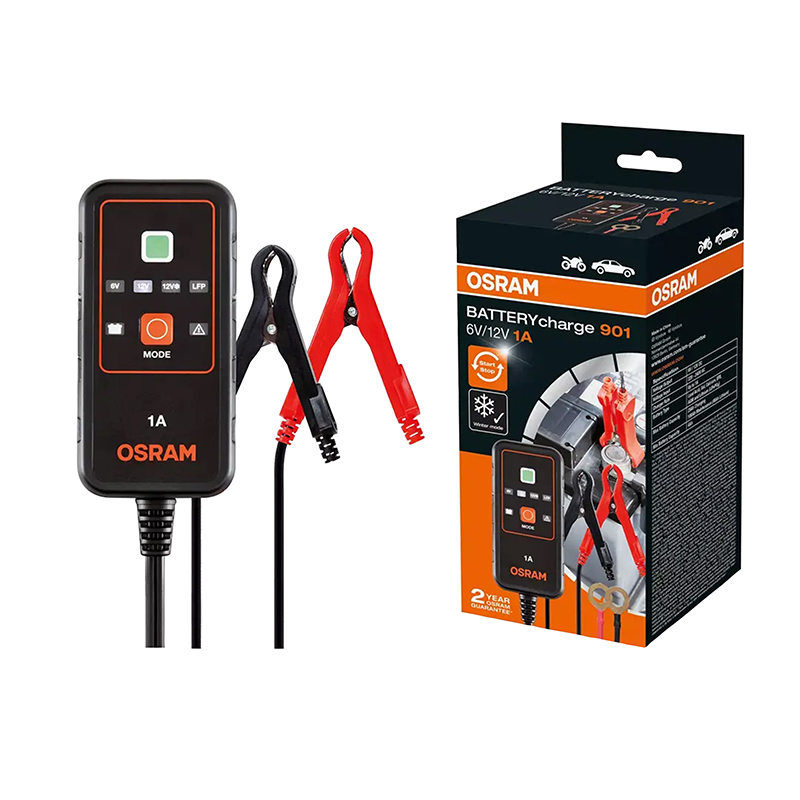 Chargeur de batterie et maintien de charge Osram battery charge 901 automatique 6-12V (convient pour toutes batteries au plomb conventionnelles, sans entretien, lithium, agm et gel jusqu'a 25AH) - vue 6