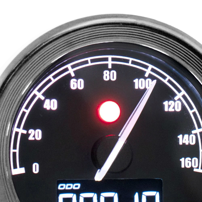 Compteur KOSO D48 TNT-05 chrome fond noir 160 km/h - vue 4