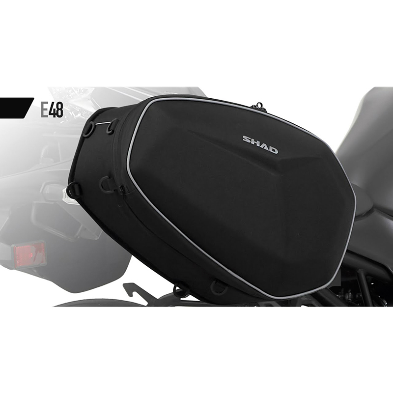 SACOCHE CAVALIERE LATERALE SHAD E48 EXTENSIBLES DE 23 A 29L SEMI-RIGIDES (fixatIon SIDE BAG HOLDER vendue séparément) (X0SE482) (VENDU A LA PAIRE) - vue 7