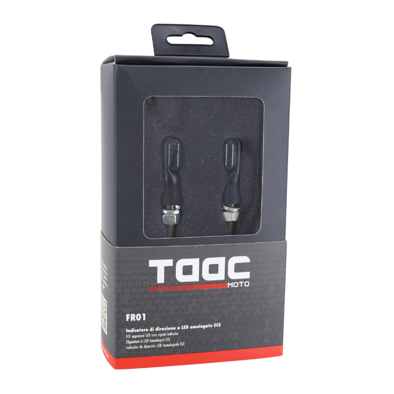 Clignotant moto Taac FR01 3 leds fume-noir (M8 - long 39MM - h 12MM) (paire) qualite premium -homologue ece - vue 5