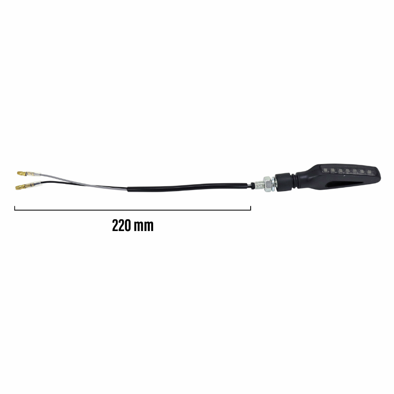Clignotant sequentiel moto Taac FR02 7 leds fume-noir (M8 - long 96MM - h 15MM) (paire) qualite premium -homologue ece - vue 3