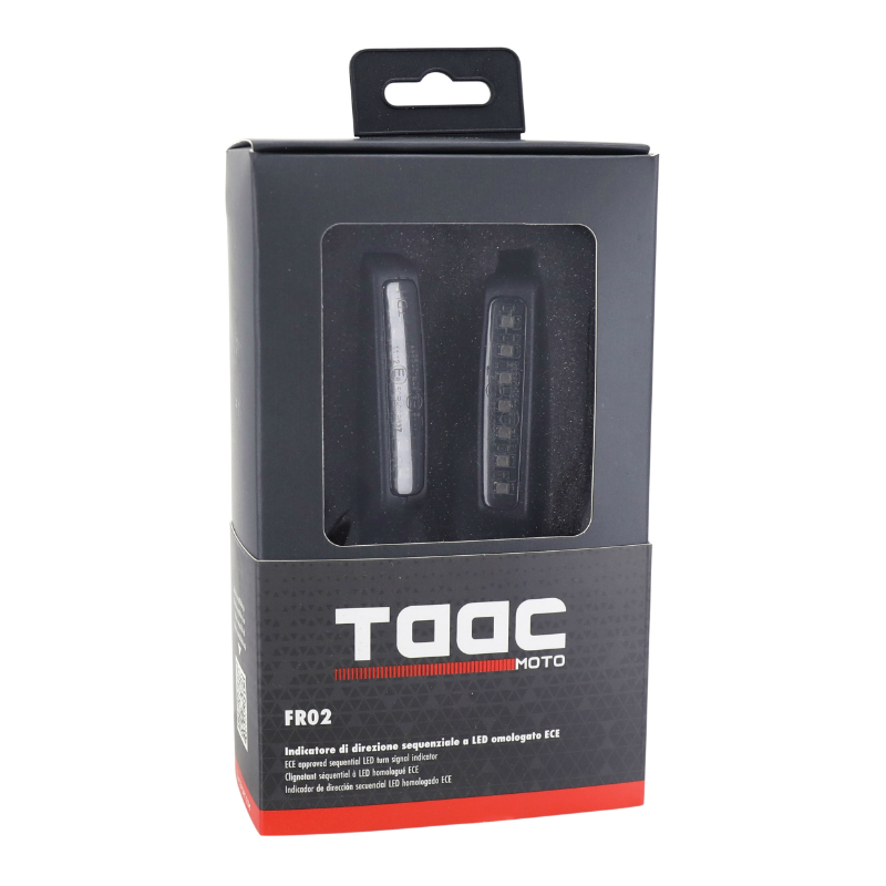 Clignotant sequentiel moto Taac FR02 7 leds fume-noir (M8 - long 96MM - h 15MM) (paire) qualite premium -homologue ece - vue 5