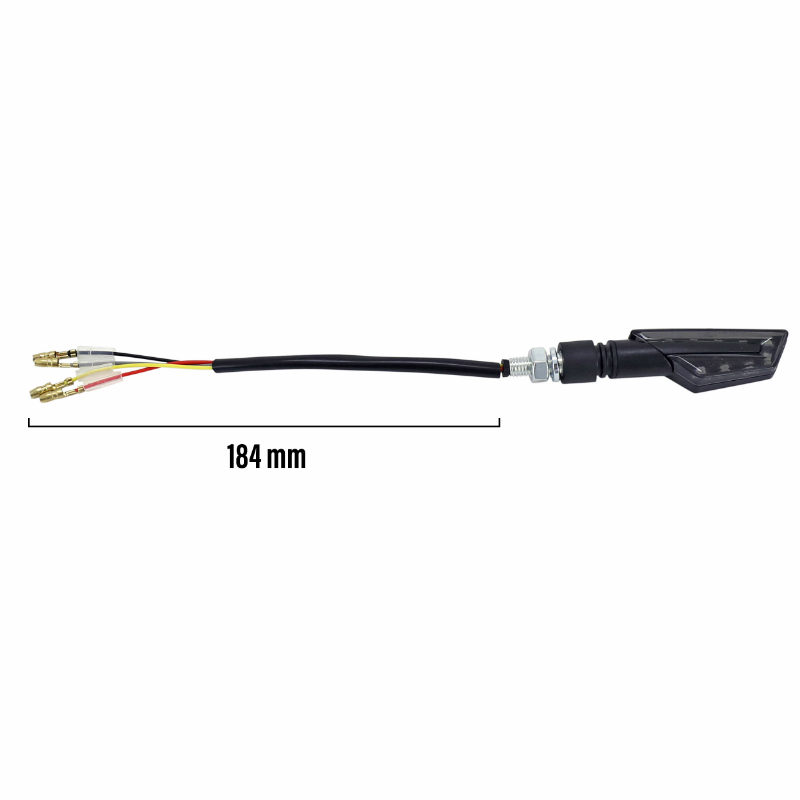 Clignotant sequentiel moto Taac FR03 9 leds fume-noir avec fonction feu de position et feu stop (M8 - long 92MM - h 24MM) (paire) qualite premium -homologue ece - vue 3