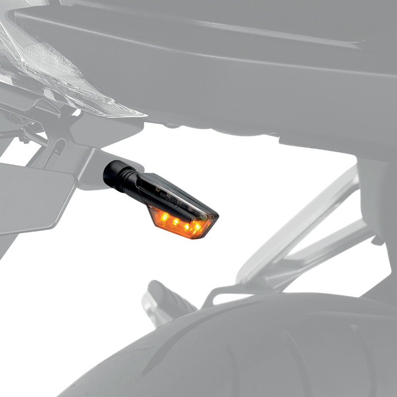 Clignotant sequentiel moto Taac FR03 9 leds fume-noir avec fonction feu de position et feu stop (M8 - long 92MM - h 24MM) (paire) qualite premium -homologue ece - vue 4