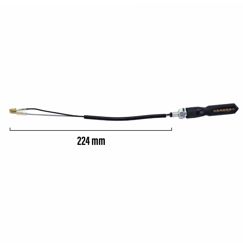 Clignotant sequentiel moto Taac FR04 7 leds fume-noir (M8 - long 74MM - h 15MM) (paire) qualite premium -homologue ece - vue 3