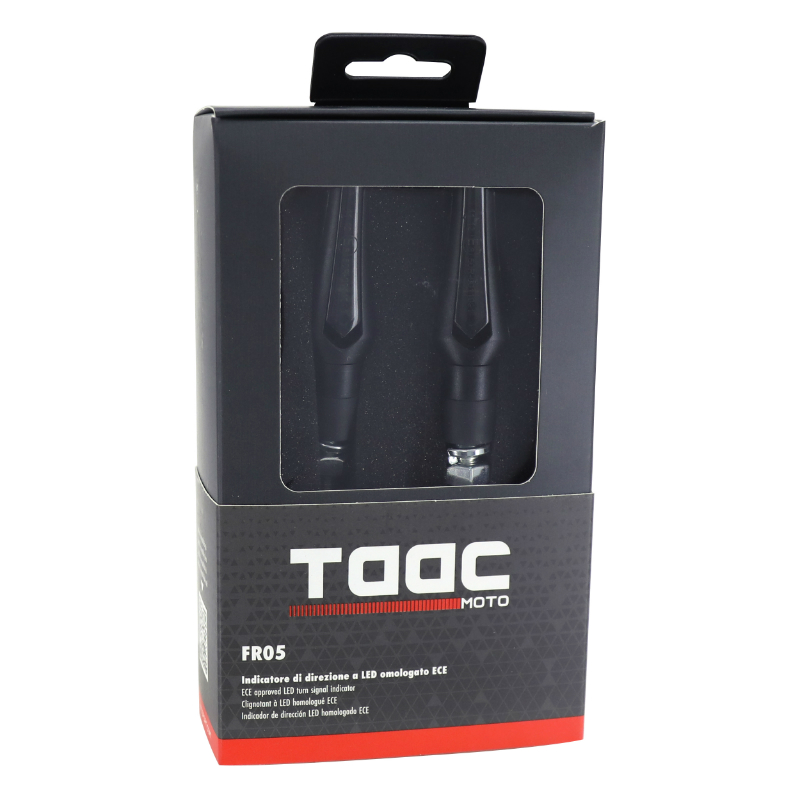 Clignotant moto Taac FR05 4 leds fume-noir livree avec 5 coques interchangeable (M8 - long 72MM - h 22MM) (paire) qualite premium -homologue ece - vue 5