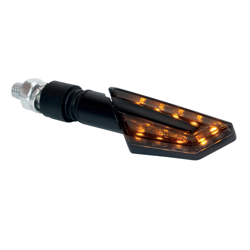 Clignotant moto Taac FR07 9 leds fume-noir (M8 - long 92MM - h 24MM) (paire) qualite premium -homologue ece - vue 2