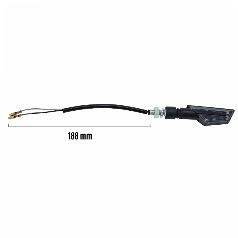 Clignotant moto Taac FR07 9 leds fume-noir (M8 - long 92MM - h 24MM) (paire) qualite premium -homologue ece - vue 3