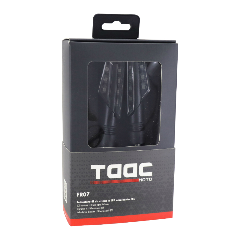 Clignotant moto Taac FR07 9 leds fume-noir (M8 - long 92MM - h 24MM) (paire) qualite premium -homologue ece - vue 5