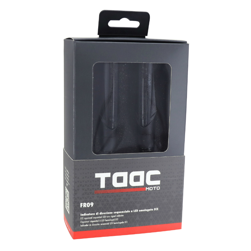 Clignotant sequentiel moto Taac FR09 11 leds fume-noir (M8 - long 85MM - h 20MM) (paire) qualite premium -homologue ece - vue 5