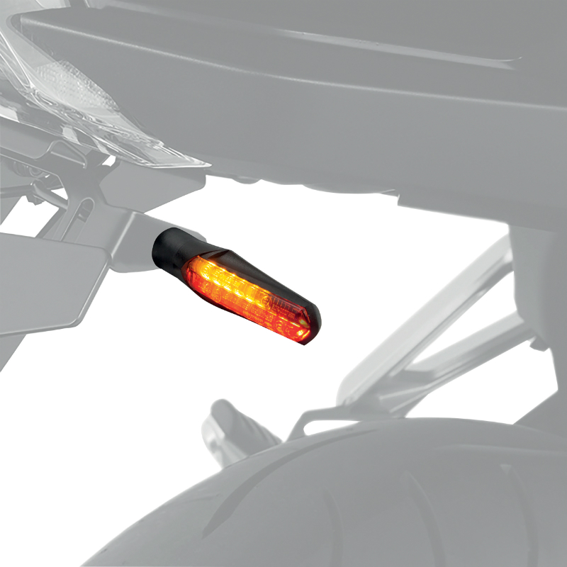 Clignotant sequentiel moto Taac FR10 18 leds fume-noir avec fonction feu de position et feu stop (M8 - long 92MM - h 24MM) (paire) qualite premium -homologue ece - vue 4