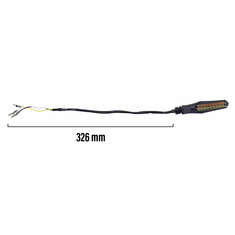 Clignotant sequentiel moto Taac FR11 18 leds fume-noir avec fonction feu de position avant (M8 - long 94MM - h 24MM) (paire) qualite premium -homologue ece - vue 3