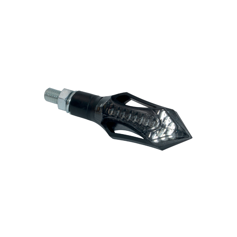 Clignotant moto Taac FR12 14 leds fume-noir avec fonction feu de position avant (M8 - long 74MM - h 26MM) (paire) qualite premium -homologue ece - vue 2