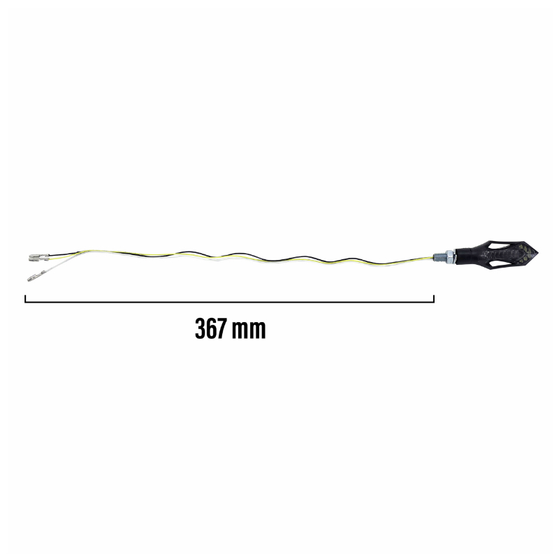 Clignotant moto Taac FR12 14 leds fume-noir avec fonction feu de position avant (M8 - long 74MM - h 26MM) (paire) qualite premium -homologue ece - vue 3