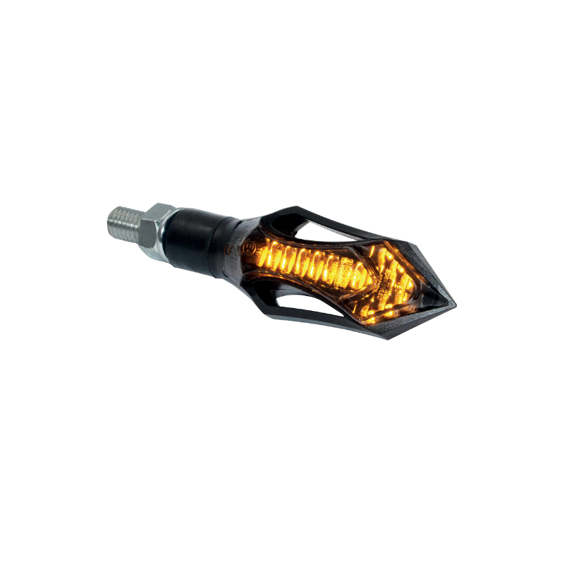 Clignotant moto Taac FR14 14 leds fume-noir (M8 - long 74MM - h 26MM) (paire) qualite premium -homologue ece - vue 2