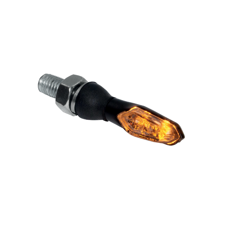 Clignotant moto Taac FR19 2 leds transparent-noir (M8 - long 44MM - h 11MM) (paire) qualite premium -homologue ece - vue 2