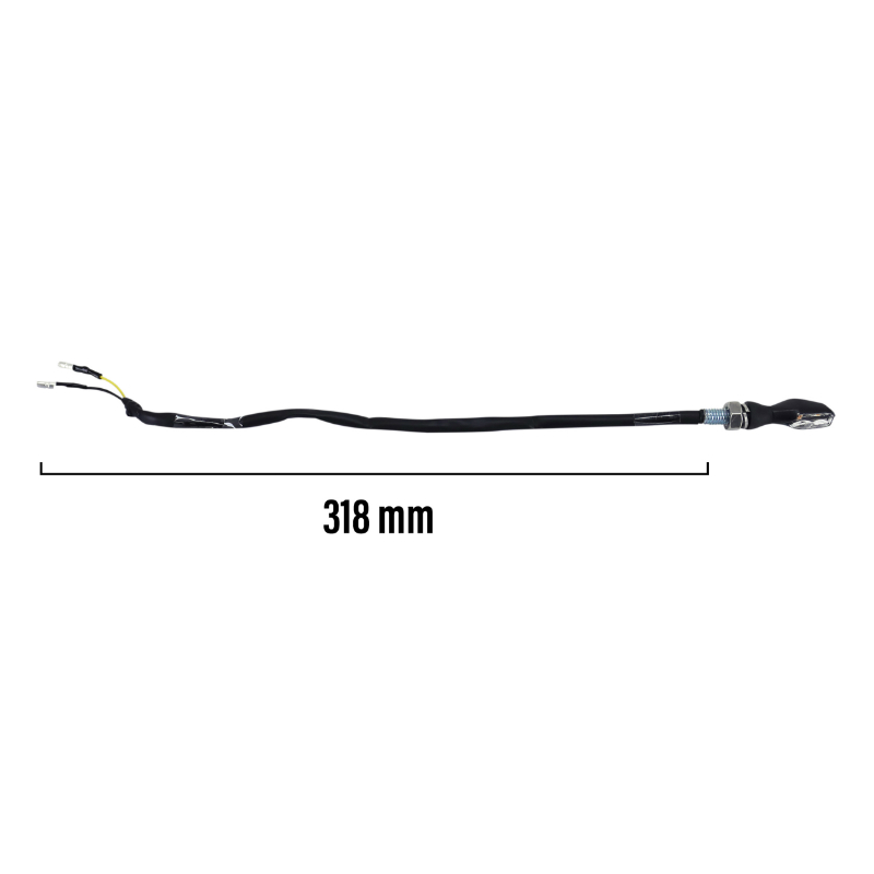 Clignotant moto Taac FR19 2 leds transparent-noir (M8 - long 44MM - h 11MM) (paire) qualite premium -homologue ece - vue 3