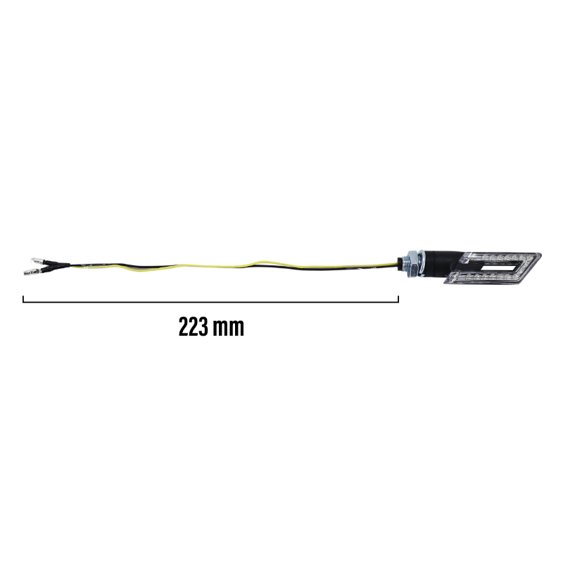 Clignotant moto Taac FR20 16 leds transparent-noir (M8 - long 66MM - h 20MM) (paire) qualite premium -homologue ece - vue 3