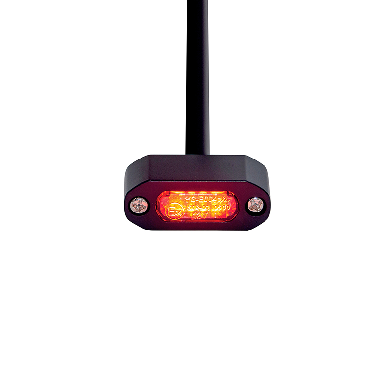 Feu arriere moto universel Taac LS01 4 leds fume-noir alu (M3 entraxe fixation 30MM - long 15MM - larg 40MM) qualite premium -homologue ece - vue 3
