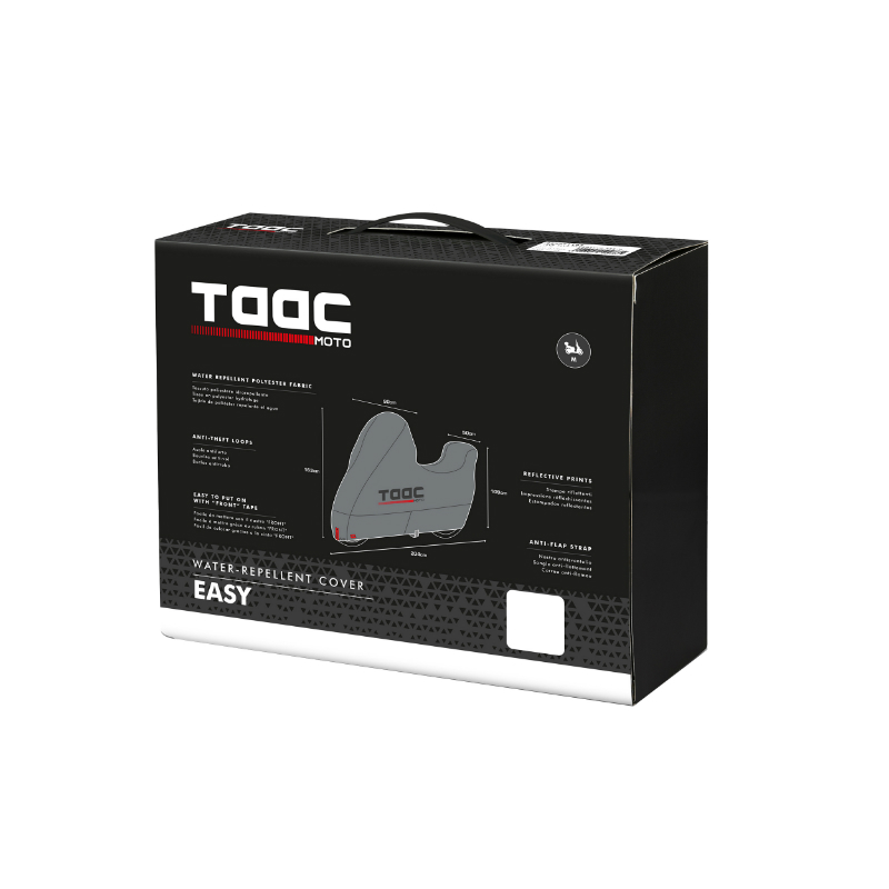 Housse de protection moto TAAC Easy polyester hydrofuge taille M gris 204x90x163cm - vue 4