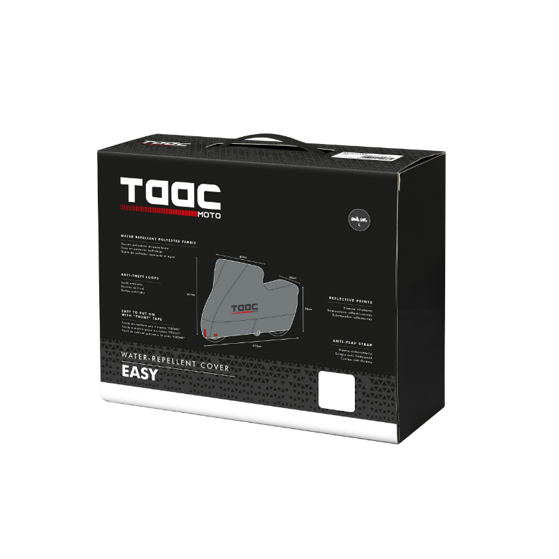 Housse de protection moto TAAC Easy polyester hydrofuge taille L gris (219x90x127cm) - vue 4