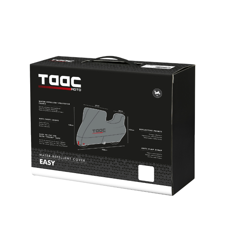 Housse de protection moto TAAC Easy polyester hydrofuge XL gris (222x90x136cm) - vue 4