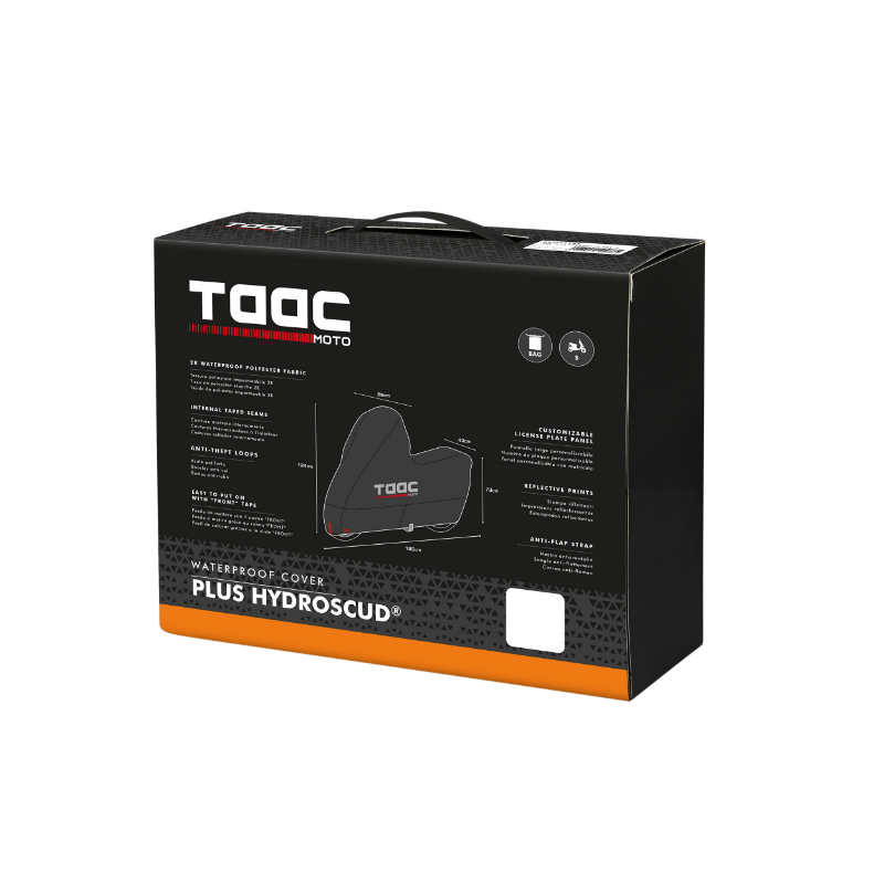 Housse de protection moto TAAC Plus Hydroscud polyester étanche 2000MM taille S noir (186x86x124cm) - vue 4
