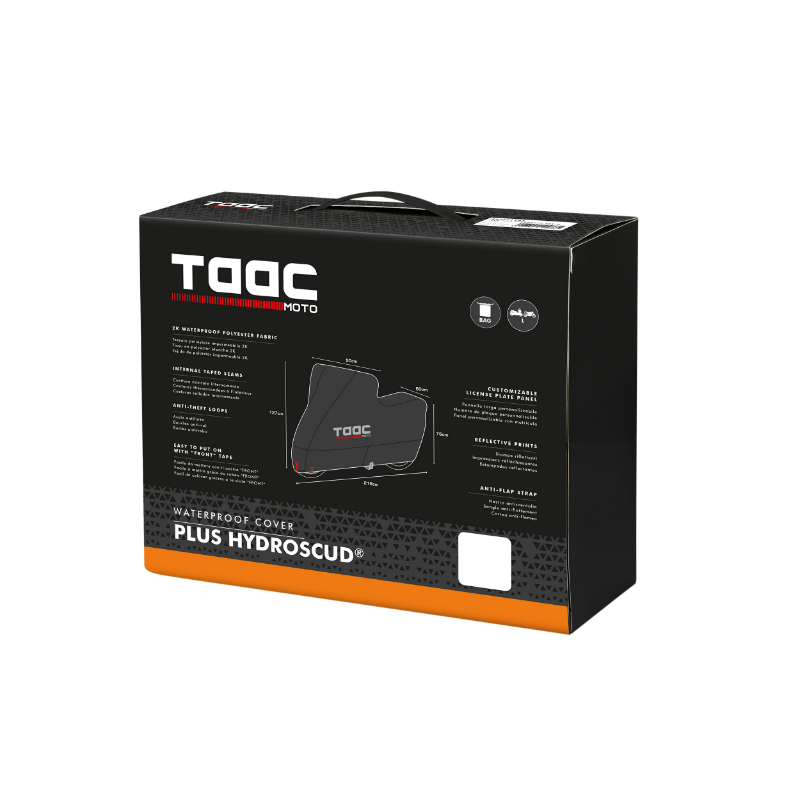 Housse de protection moto TAAC Plus Hydroscud polyester étanche 2000 mm taille L noir (219x90x127 cm) - vue 4