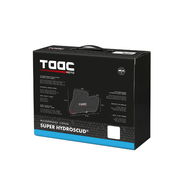 Housse de protection moto TAAC Super Hydroscud Oxford 300D polyester étanche 5000 mm - Taille L noir (219x90x127 cm) - vue 7