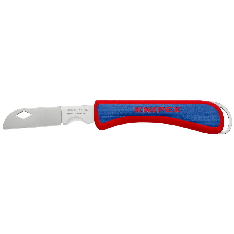 Couteau électricien pliant professionnel Knipex lame acier inoxydable poignée ergonomique 16 20 50 SB - vue 2