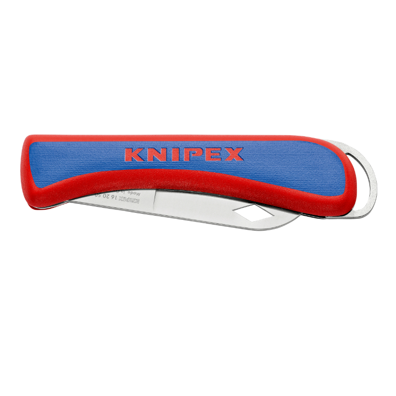 Couteau électricien pliant professionnel Knipex lame acier inoxydable poignée ergonomique 16 20 50 SB - vue 3