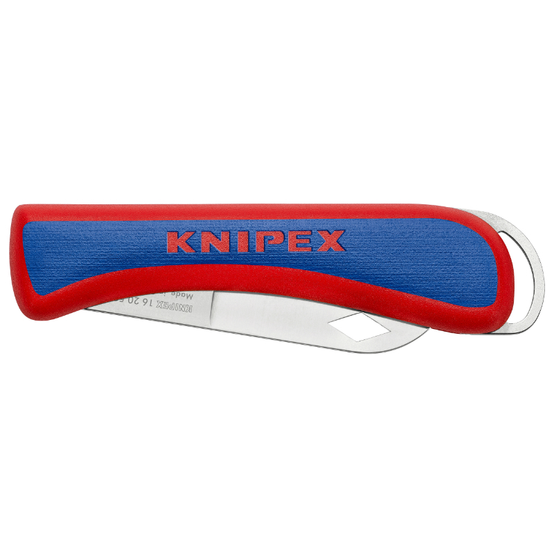 Couteau électricien pliant professionnel Knipex lame acier inoxydable poignée ergonomique 16 20 50 SB - vue 4