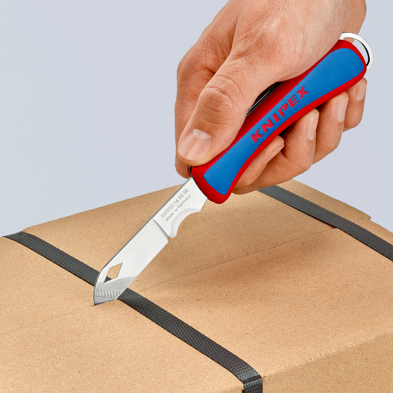 Couteau électricien pliant professionnel Knipex lame acier inoxydable poignée ergonomique 16 20 50 SB - vue 8