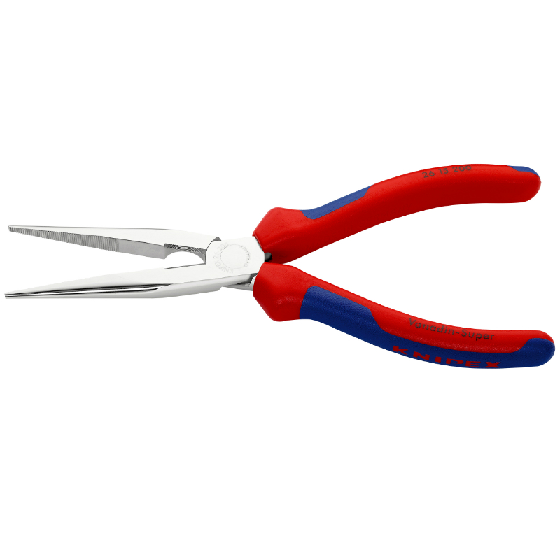 Pince à bec fin droit Pro Knipex demi-ronde 200 mm chrome poignée ergonomique (26 15 200) - vue 2