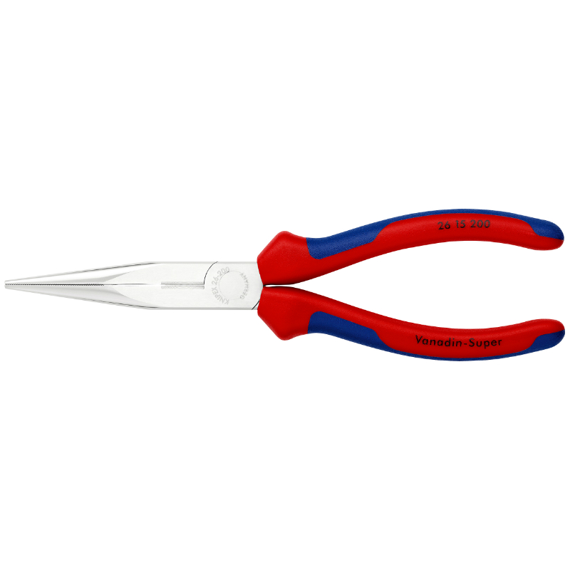 Pince à bec fin droit Pro Knipex demi-ronde 200 mm chrome poignée ergonomique (26 15 200) - vue 3