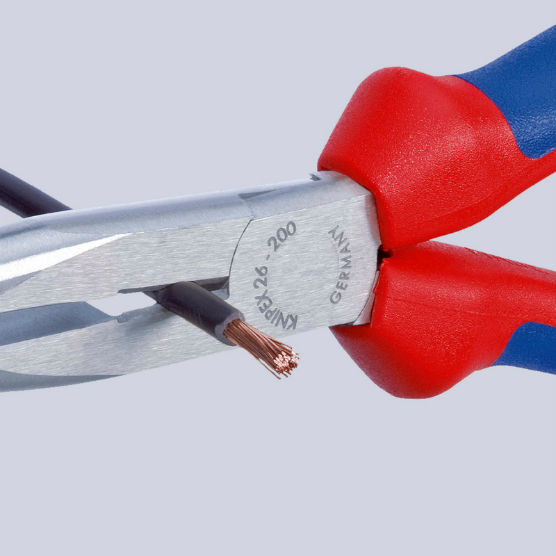 Pince à bec fin droit Pro Knipex demi-ronde 200 mm chrome poignée ergonomique (26 15 200) - vue 4
