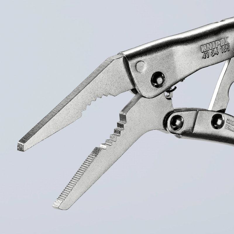 Pince à étau bec long pro Knipex 165 mm zinguée avec vis de réglage (41 34 165) - vue 2