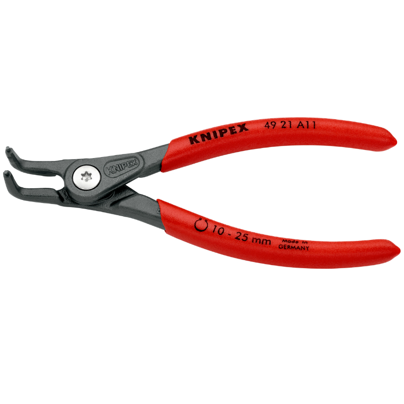 Pince a circlips exterieur pro Knipex 140MM diam circlips 10 a 25MM gris antirouille pointe 0,9MM (coudee) (49 21 A01) -made in germany - vue 2