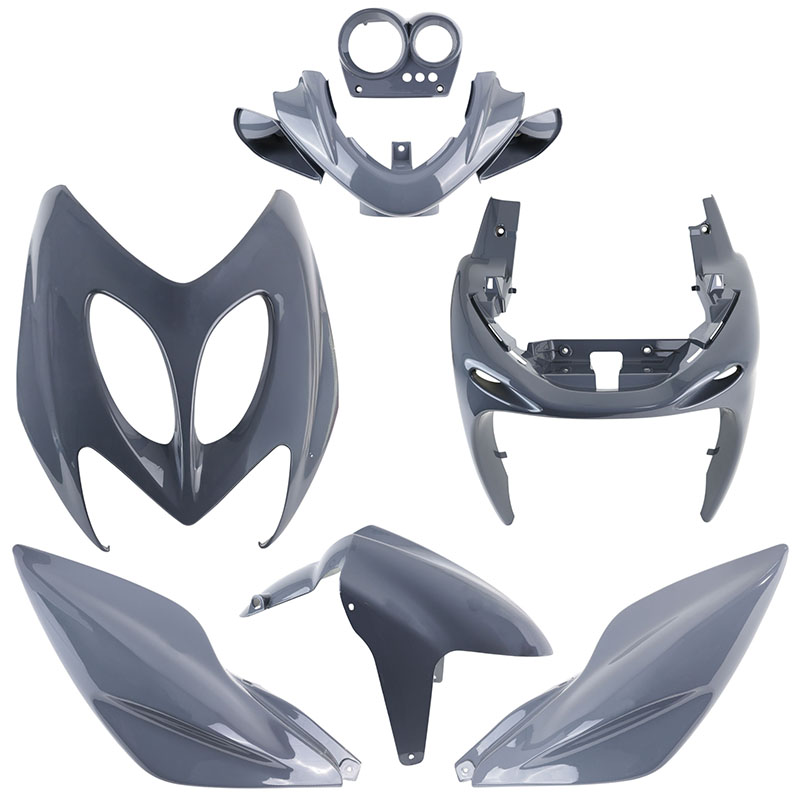 Carrosserie-carenage MBK Nitro 50 1997-2012 / Yamaha Aerox 50 1997-2012 gris nardo kit 7 pièces P2R - vue 2