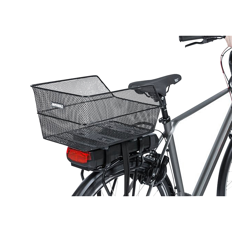 Panier arriere acier nid abeille Basil cento noir fixation reglable sur porte bagage ideal pour e-bike-vae (l38xl24xh13,5CM) compatible leader fox - vue 2